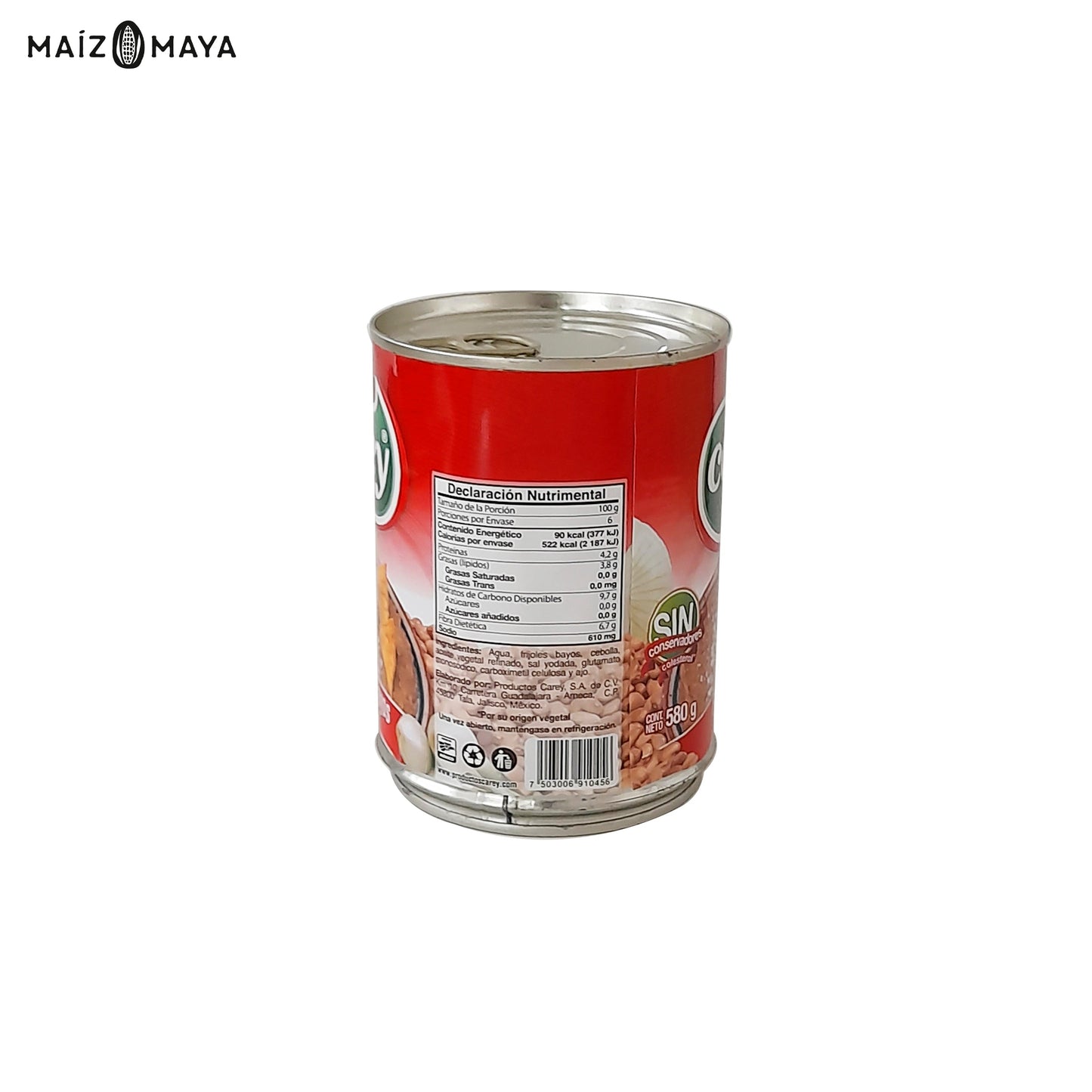 Frijoles Bayos Refritos Carey 580gr - Maíz Maya - Tortillas Maya