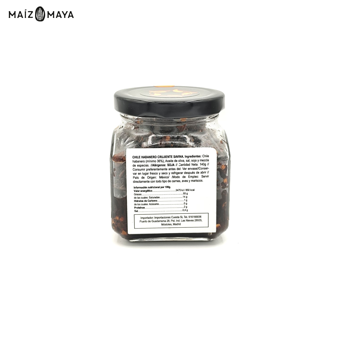Chile Habanero Crujiente Savina 140g - Maíz Maya - Tortillas Maya