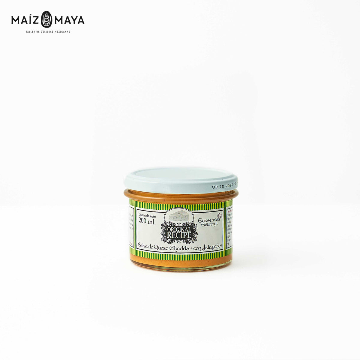Salsa de Cheddar con Jalapeños Conservas Gourmet 200ml - Maíz Maya - Tortillas Maya