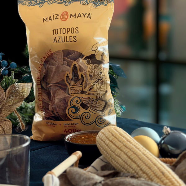 Bolsa de totopos de maíz azul