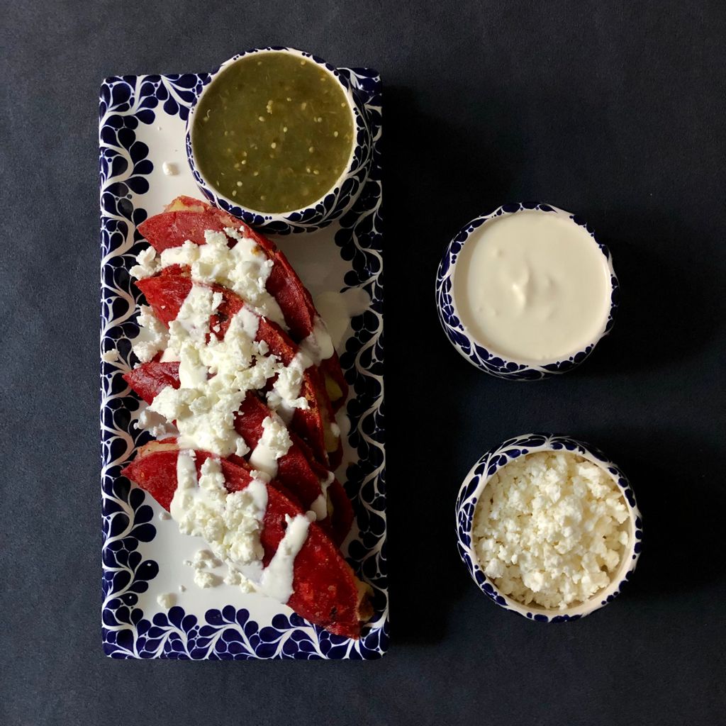 Quesadillas de queso y papa