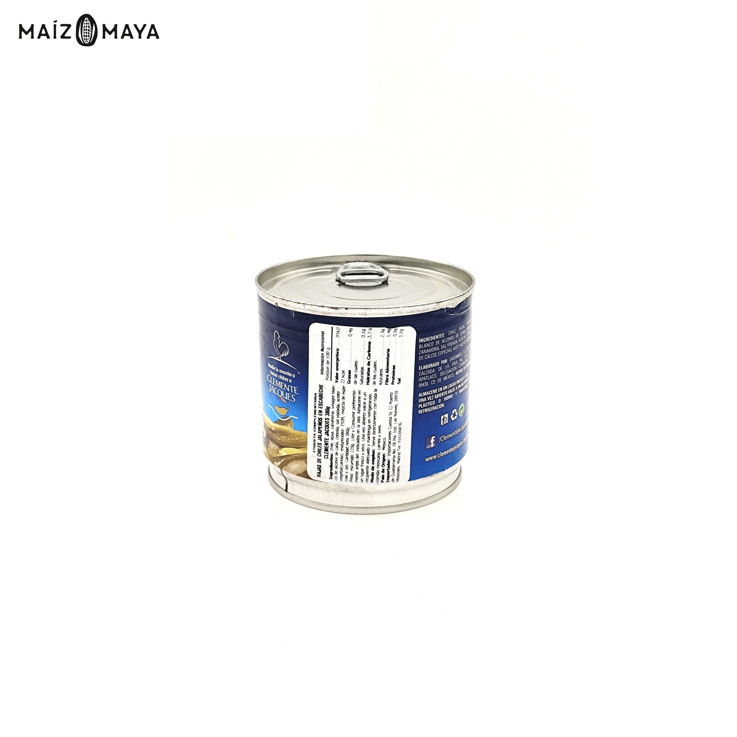 Chiles Jalapeños en Rajas Clemente Jacques 380g - Maíz Maya - Tortillas Maya