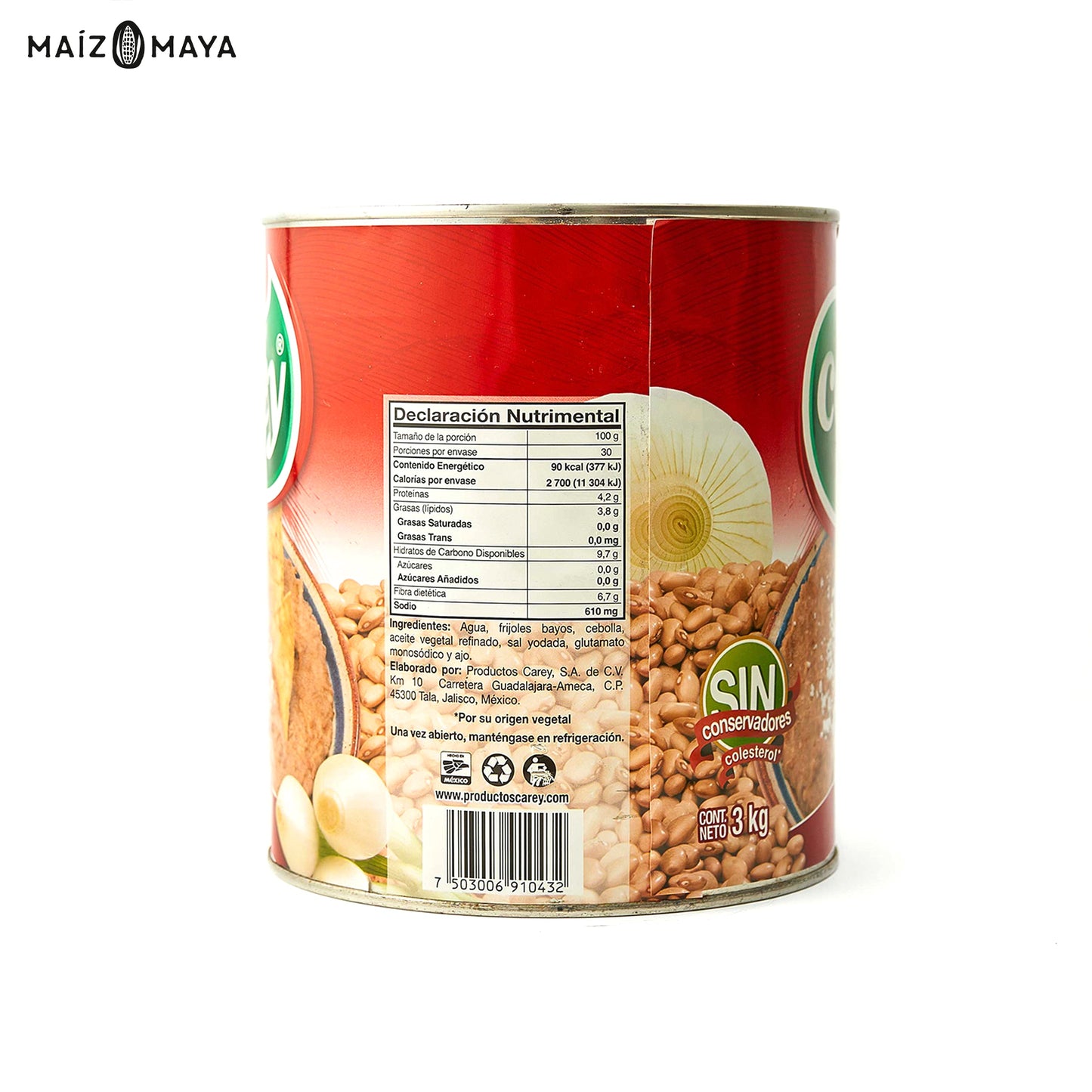 Frijoles Bayos Refritos 3kg Carey - Maíz Maya - Tortillas Maya