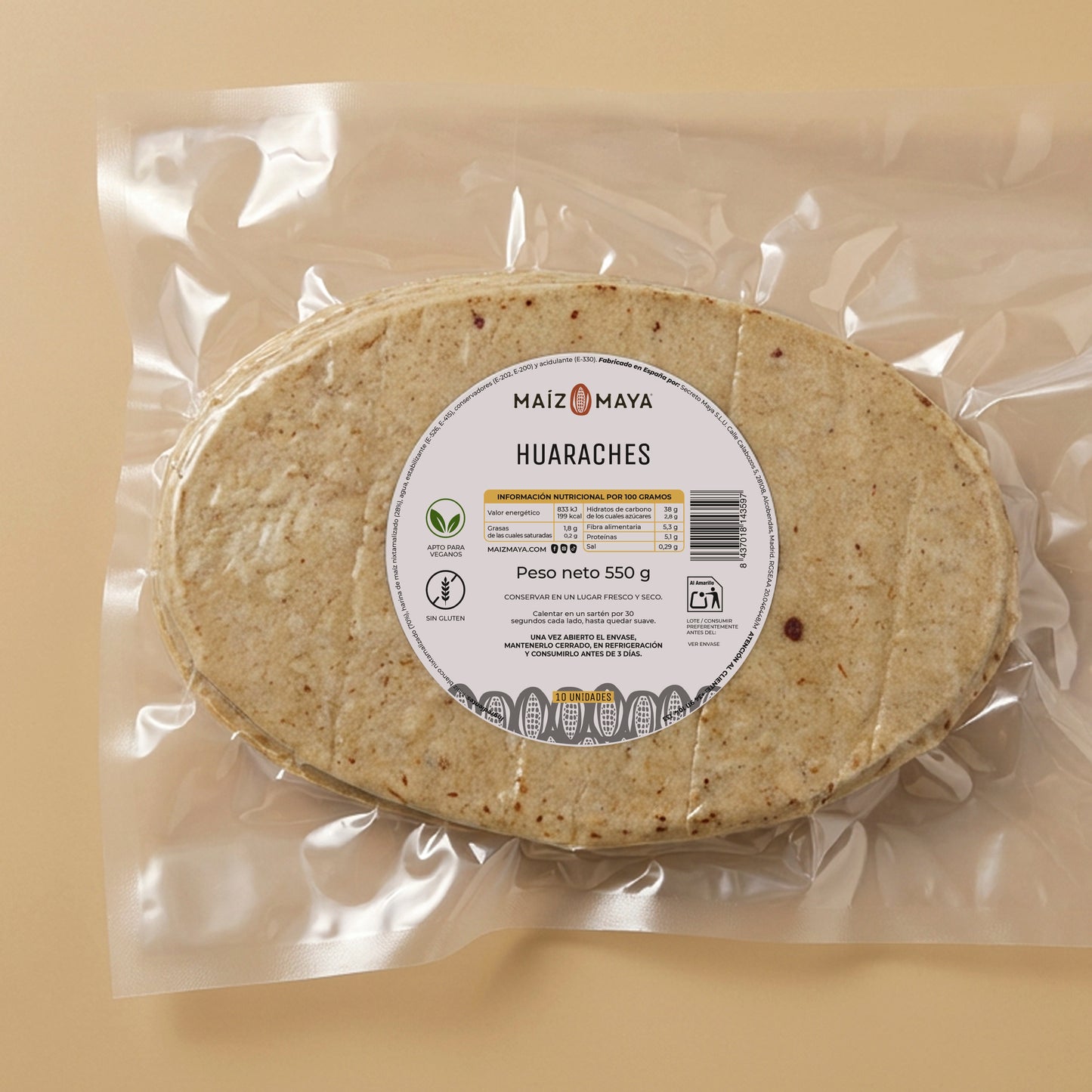 Huarache de maíz blanco (550g)