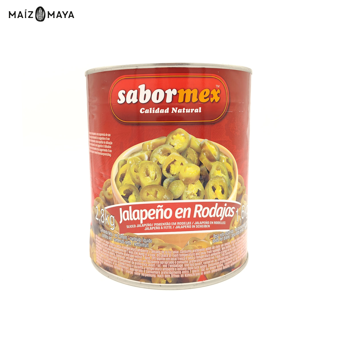 Chile Jalapeño en Rodajas Sabormex 2,8kg - Maíz Maya - Tortillas Maya
