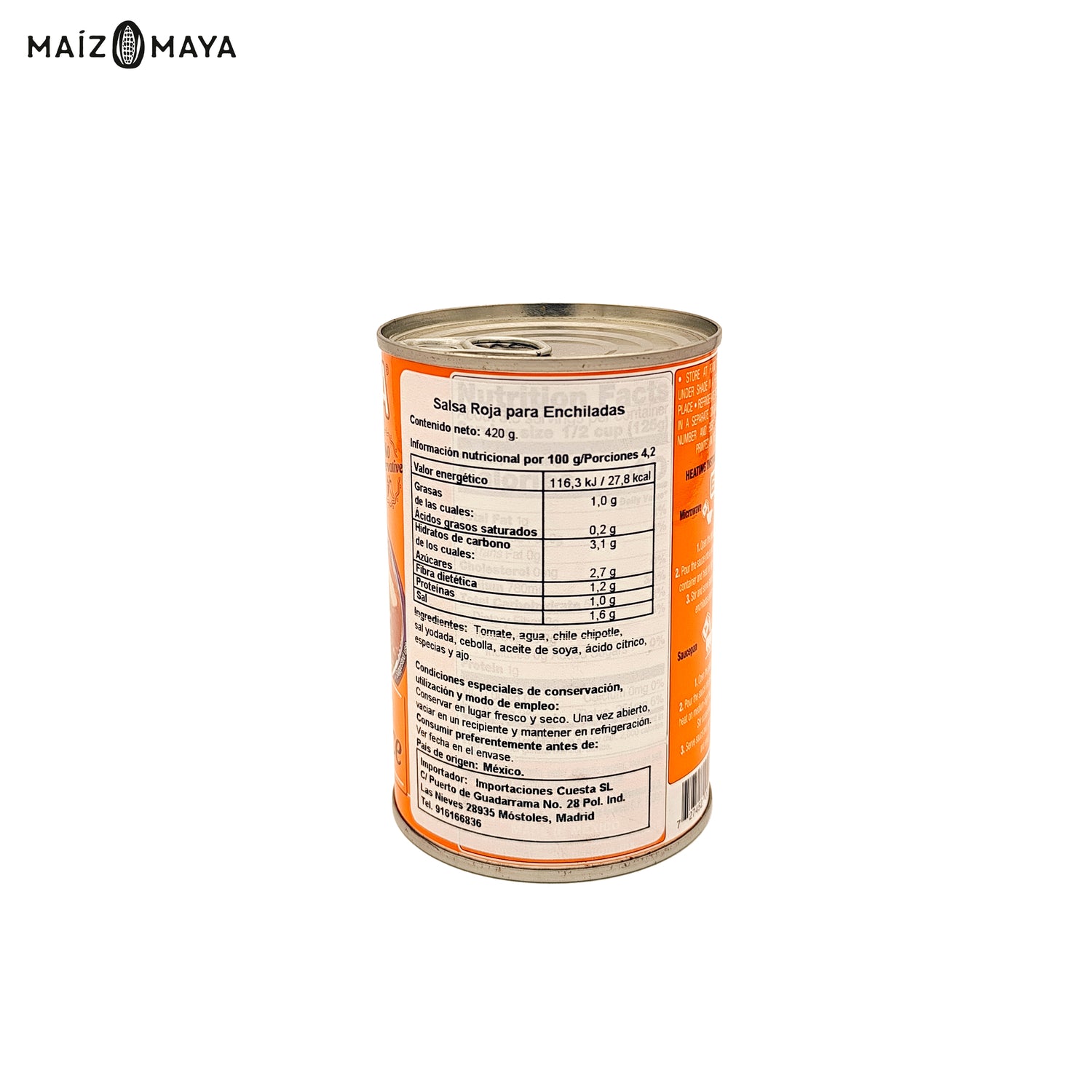Salsa Roja para Enchiladas La Morena 420gr - Maíz Maya - Tortillas Maya