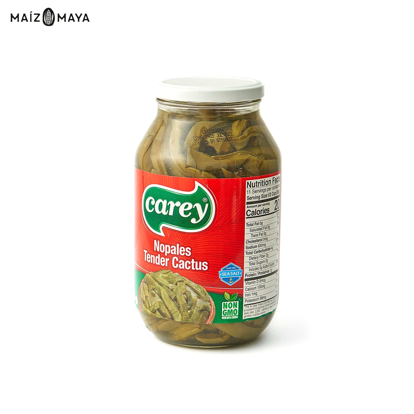 Nopales en Salmuera 850 gr Carey - Maíz Maya - Tortillas Maya