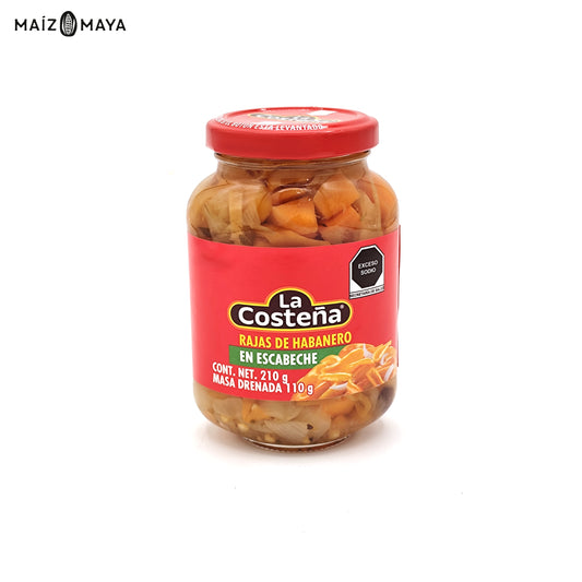 Habaneros Rajas en Escabeche La Costeña 210g - Maíz Maya - Tortillas Maya