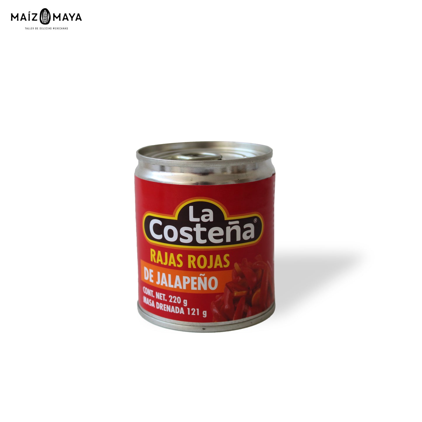 Chiles Jalapeños Rajas Rojas La Costeña 220gr - Maíz Maya - Tortillas Maya