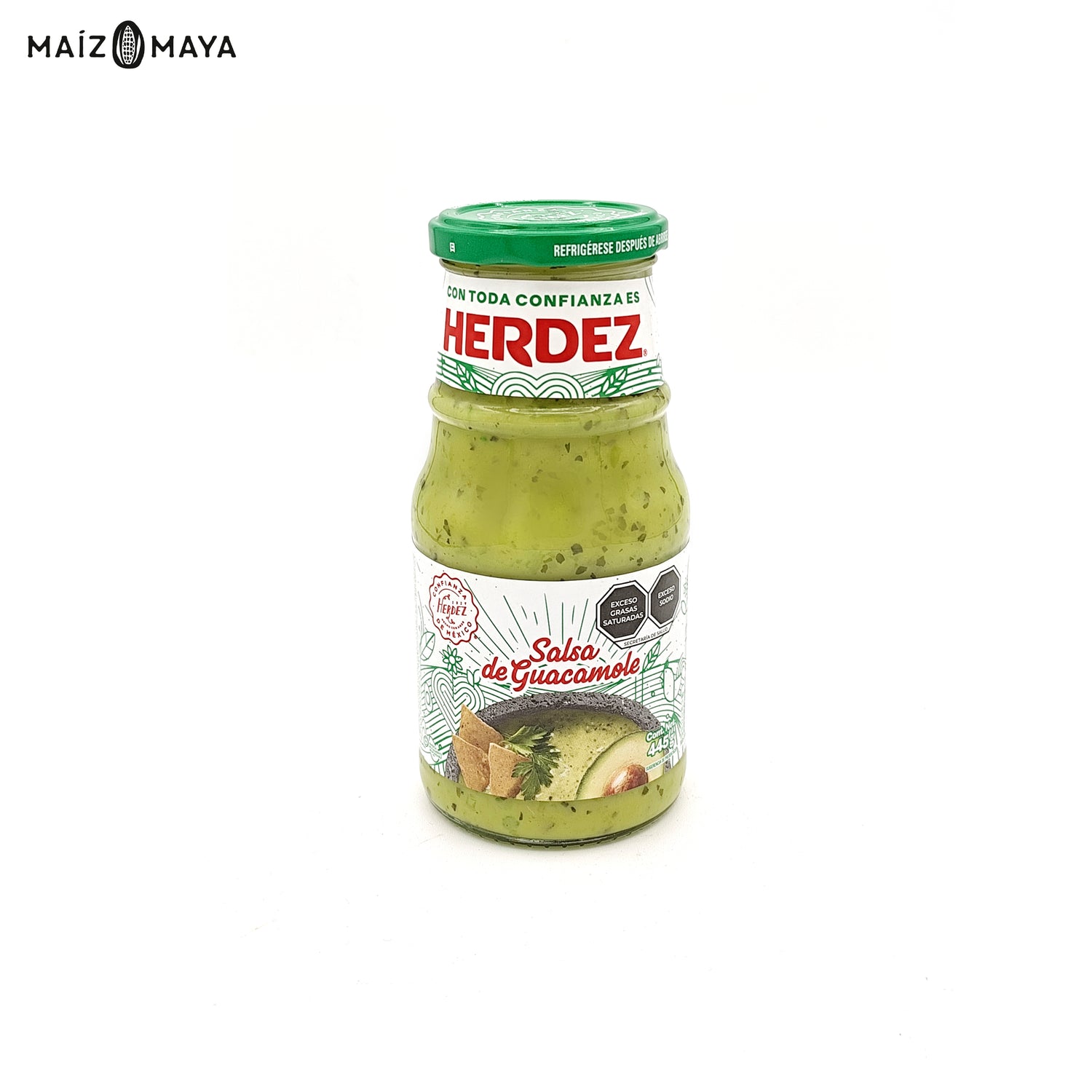 SALSA DE GUACAMOLE HERDEZ 445GR - Maíz Maya - Tortillas Maya