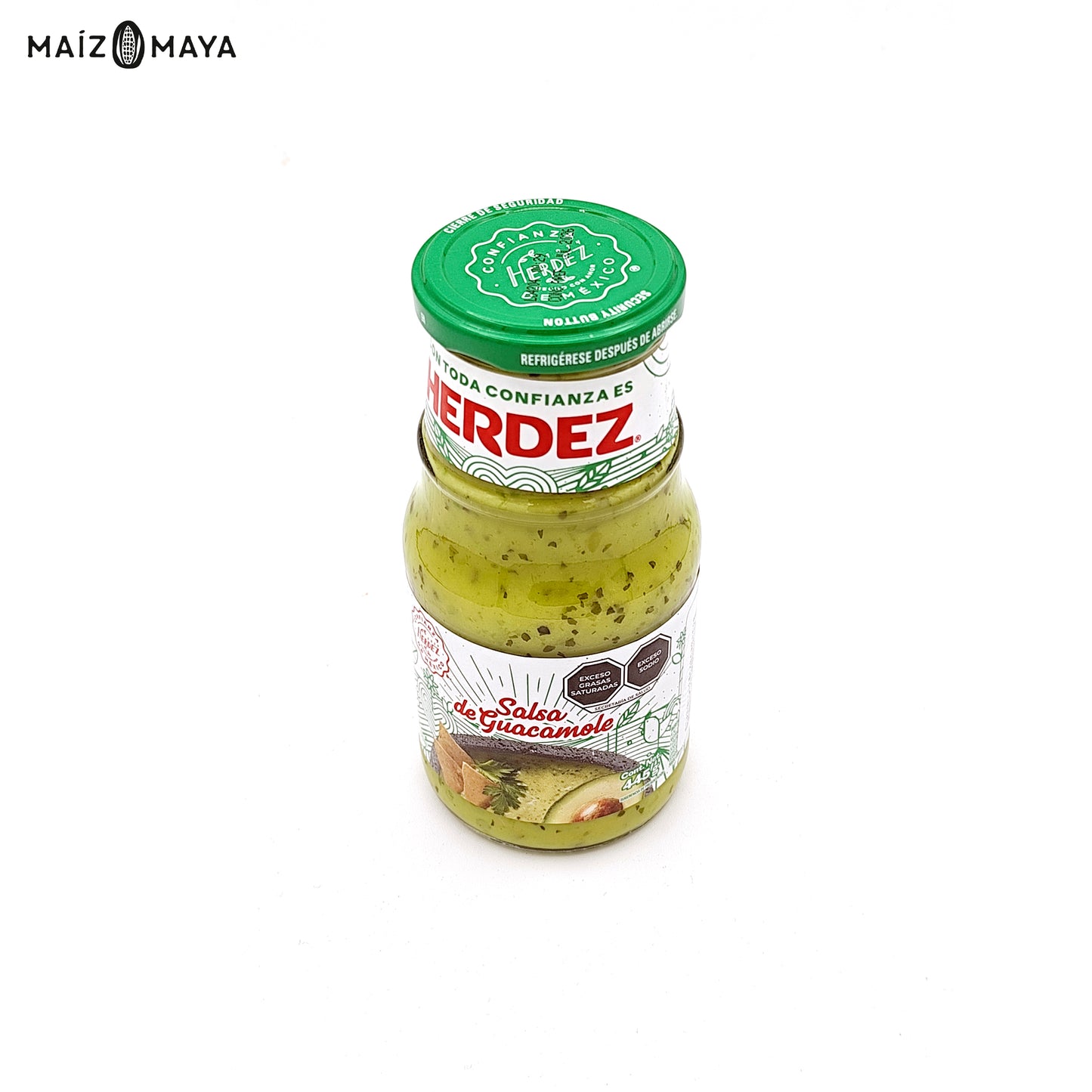 SALSA DE GUACAMOLE HERDEZ 445GR - Maíz Maya - Tortillas Maya