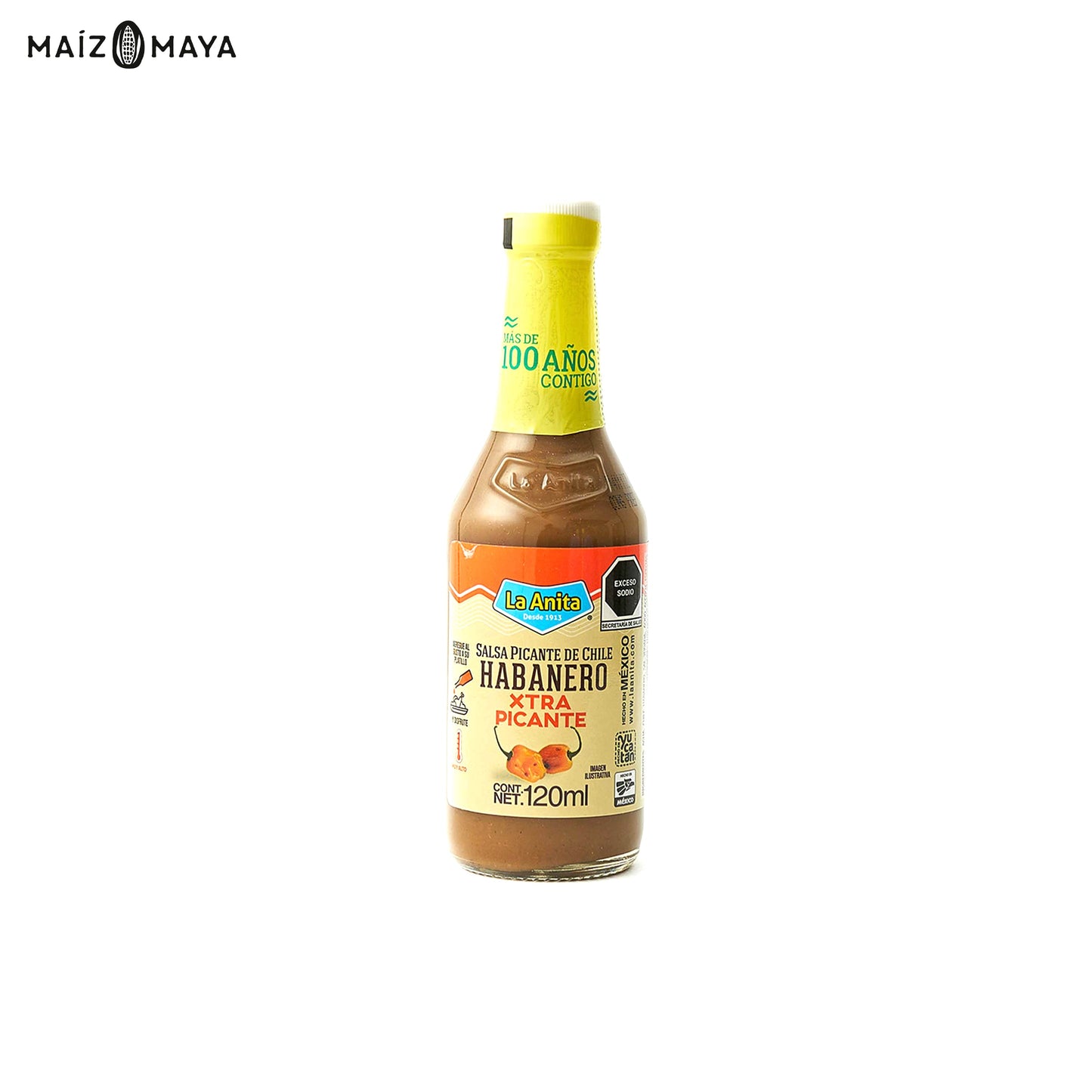 Salsa de chile habanero Xtrapicante La Anita 120ml - Maíz Maya - Tortillas Maya