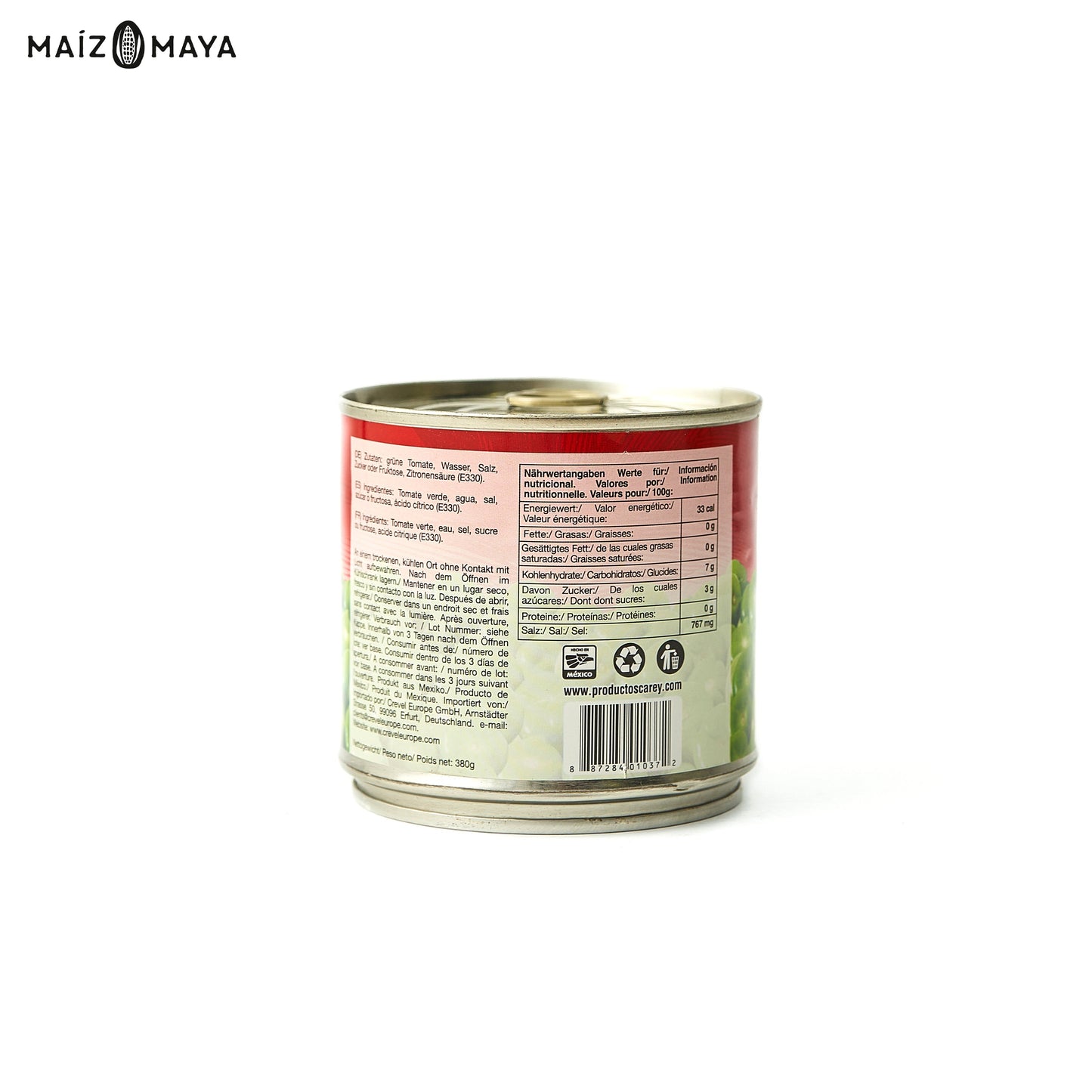 Tomatillo verde Carey 380 gr - Maíz Maya - Tortillas Maya