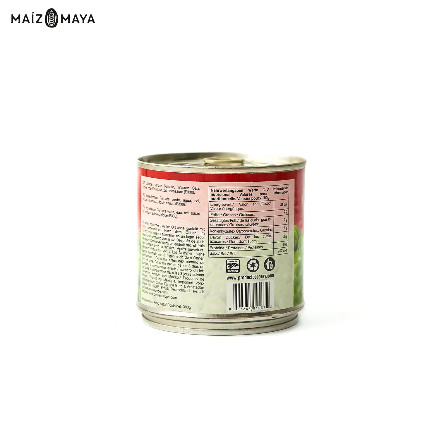 Tomatillo verde Carey 380 gr - Maíz Maya - Tortillas Maya