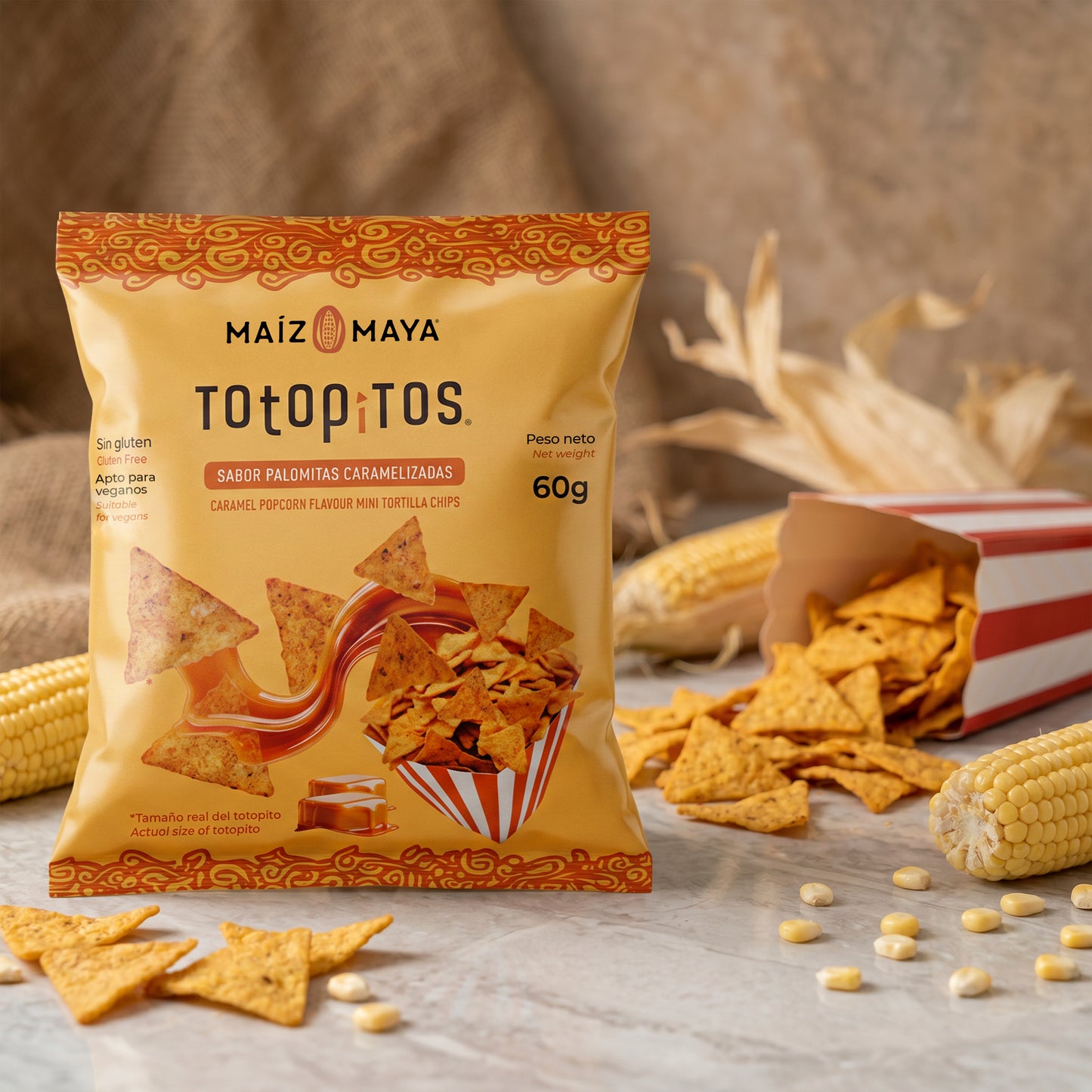 TOTOPITOS SABOR PALOMITAS CARAMELIZADAS 60 GR.