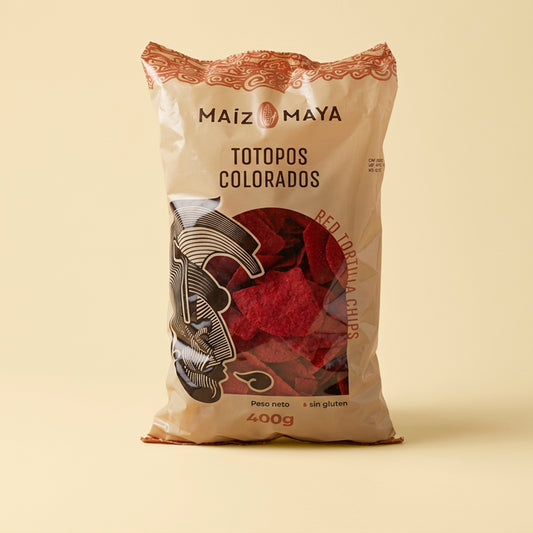 Totopos Rojos Maíz Maya (400gr.)