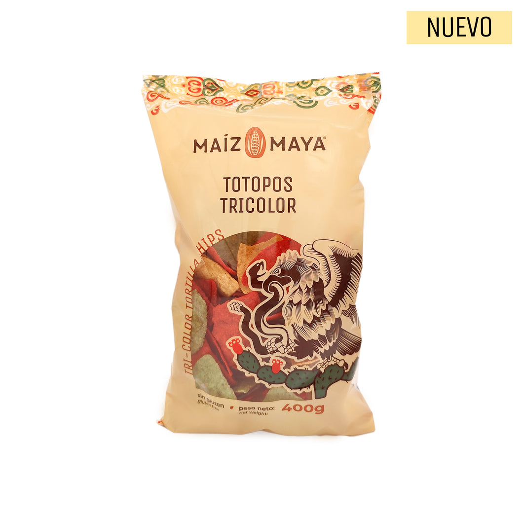 Totopos Tricolor Maíz Maya (400 gr.)