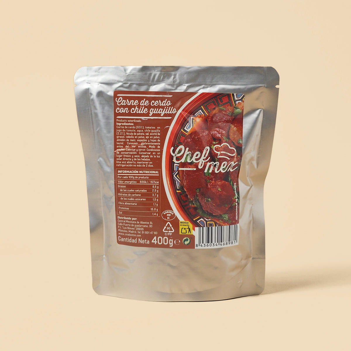 CARNE CERDO CON GUAJILLO 12/400G CHEFMEX