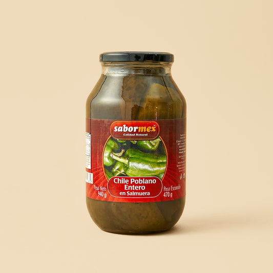 Chile poblano entero 940g