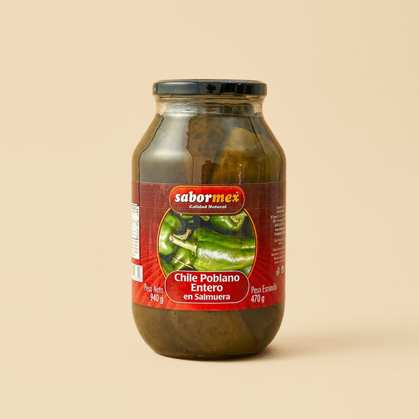 Chile poblano entero 940g