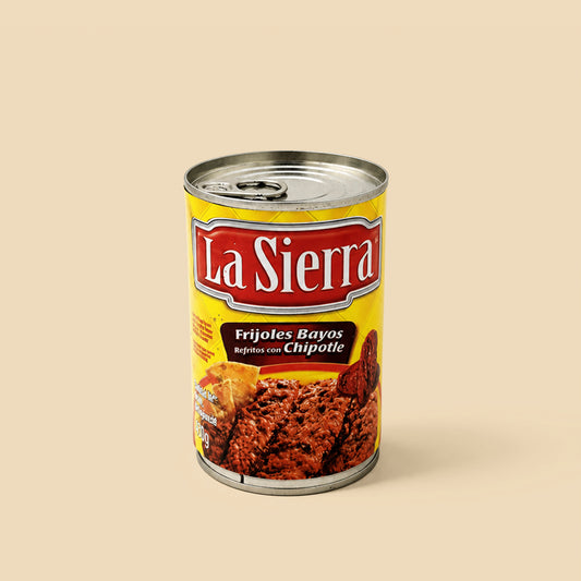 Frijoles Bayos Refritos con Chipotle La Sierra 430g