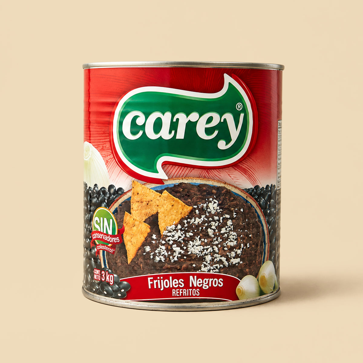 Frijoles Negros Refritos 3kg Carey