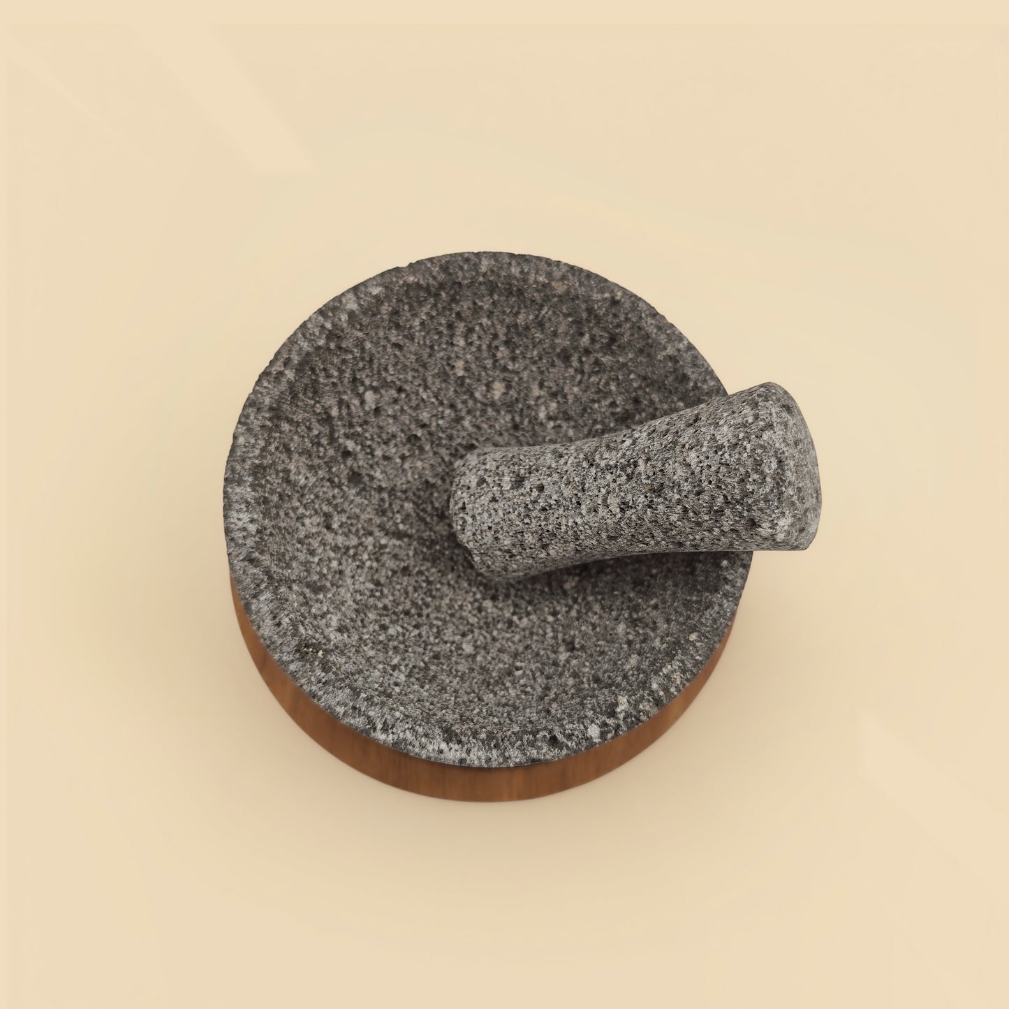 MOLCAJETE 15CM MORTERO MINI LISO CON BASE
