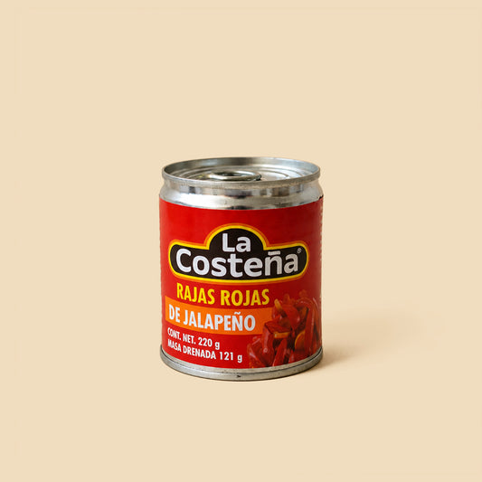 Chiles Jalapeños Rajas Rojas La Costeña 220g
