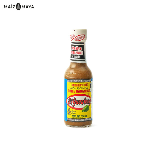 Salsa kutbil-ik extra picante de chile habanero El Yucateco 120ml - Maíz Maya - Tortillas Maya