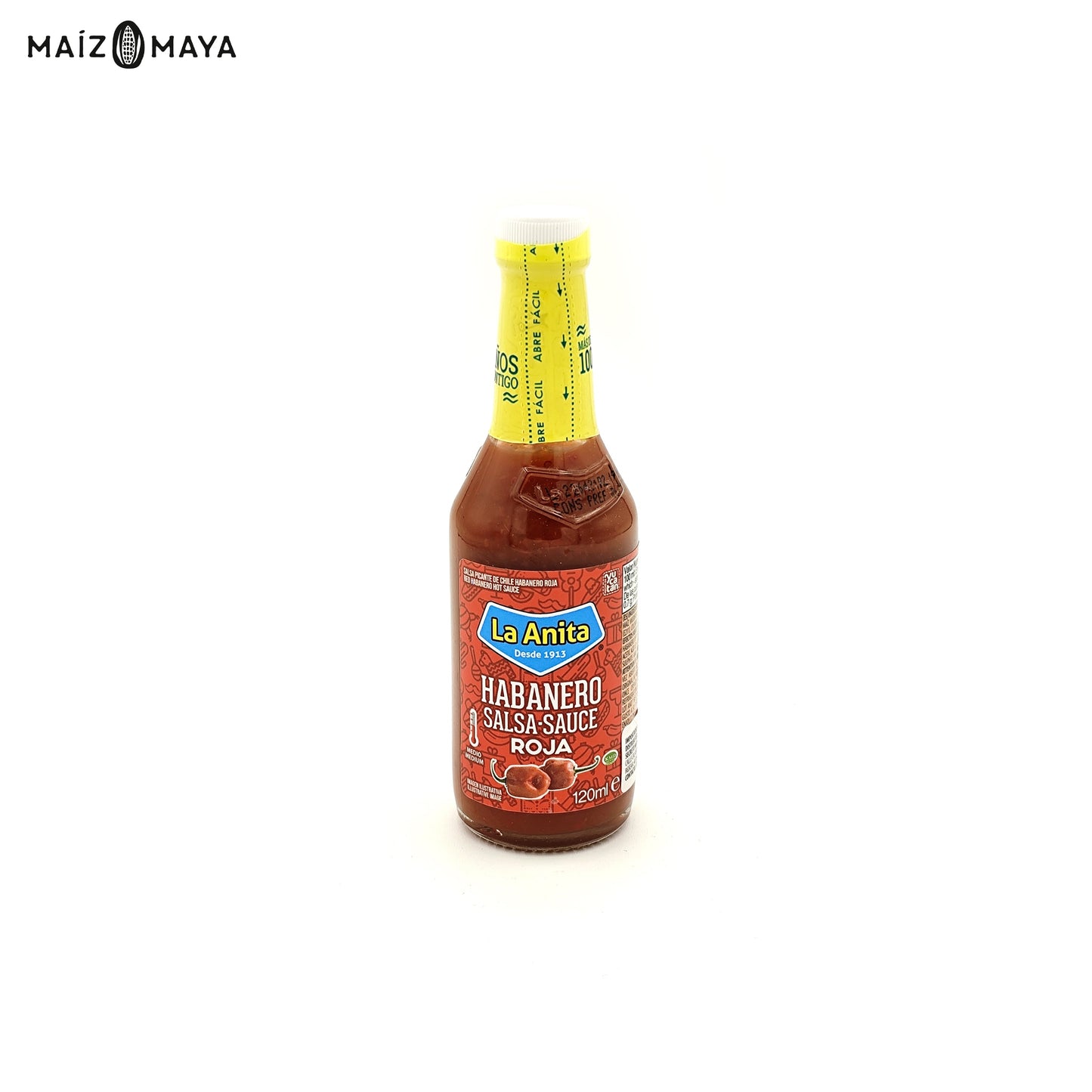 Salsa habanero roja La Anita 120ml - Maíz Maya - Tortillas Maya