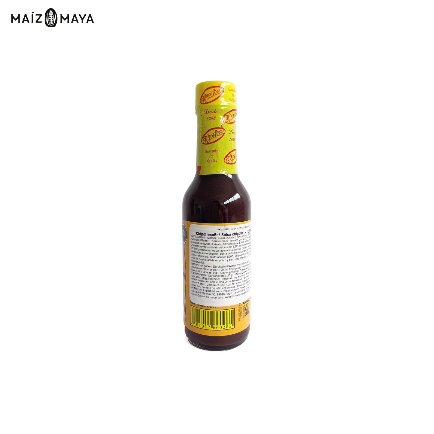 Salsa Chipotle  El Yucateco 150ml - Maíz Maya - Tortillas Maya