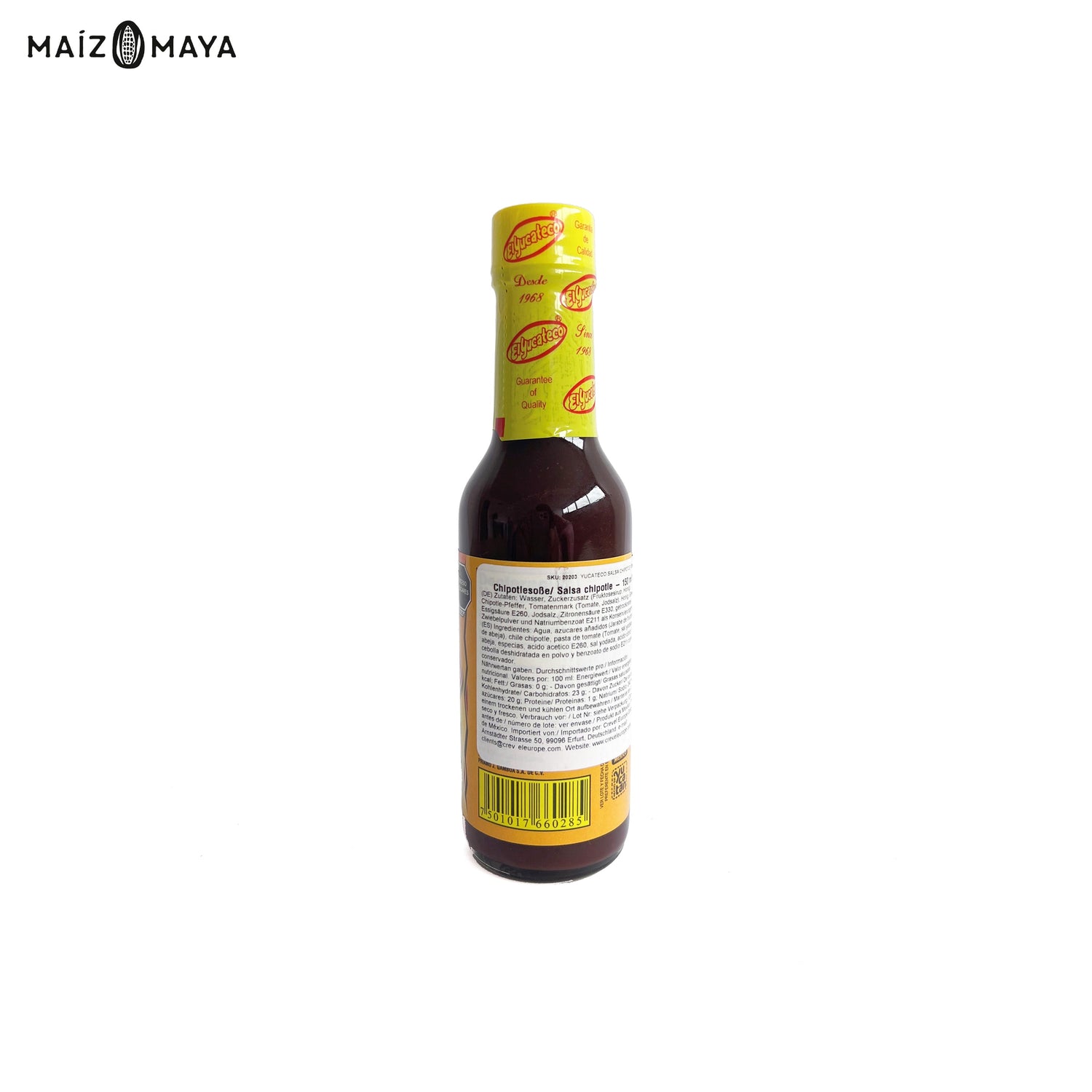 Salsa Chipotle  El Yucateco 150ml - Maíz Maya - Tortillas Maya