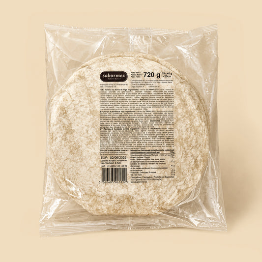 Tortilla de Harina de Trigo 20cm (18 uds) 720g