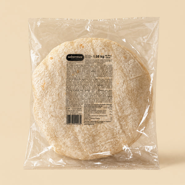 TORTILLA DE HARINA DE TRIGO 25CM (18UDS) 1080 GR SABORMEX