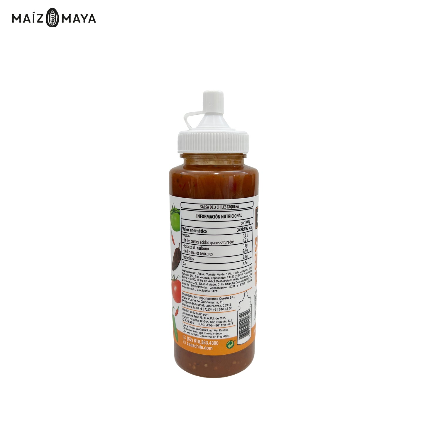 Salsa Tres Chiles Zaaschila 265g - Maíz Maya - Tortillas Maya