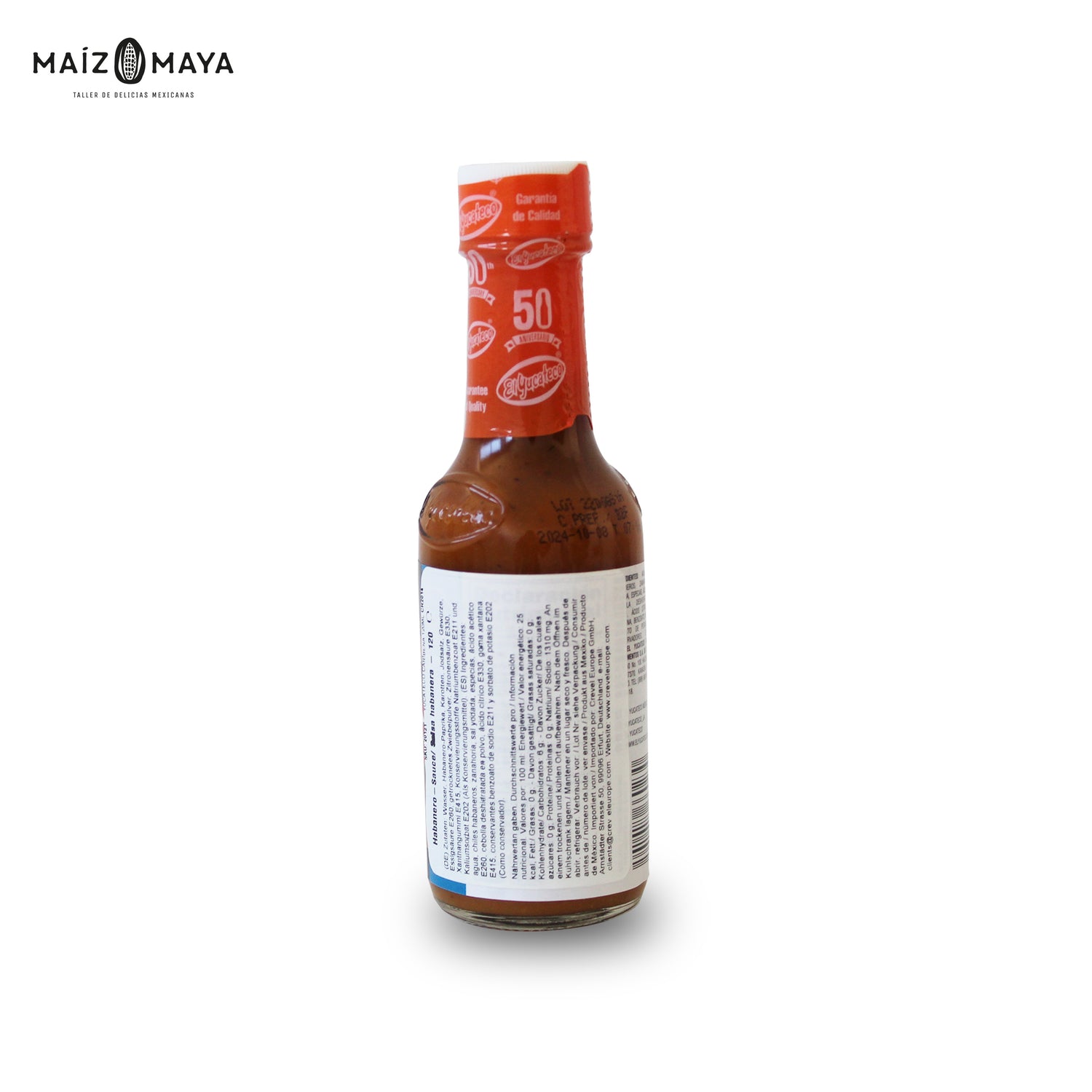 Salsa Caribbean de chile habanero El Yucateco 120ml - Maíz Maya - Tortillas Maya