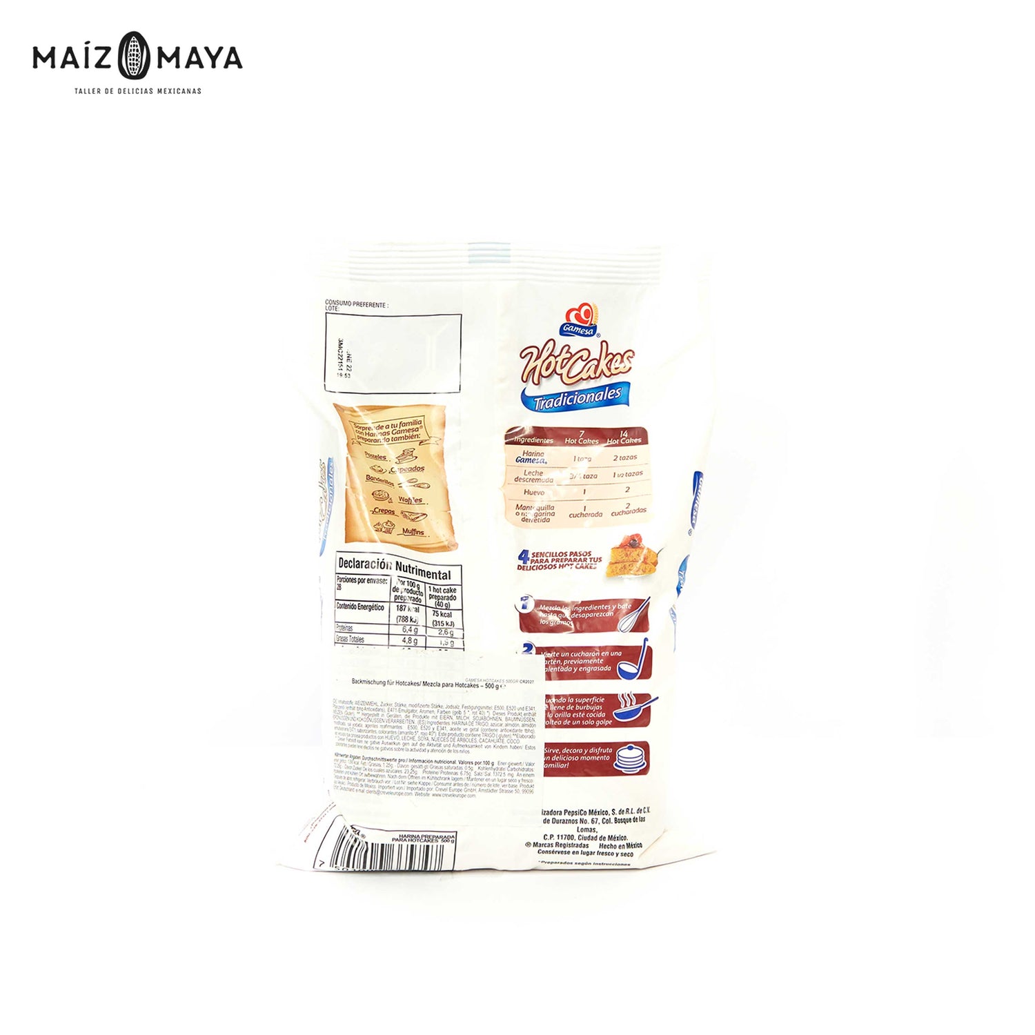 Harina para Hot Cakes Gamesa 500g - Maíz Maya - Tortillas Maya