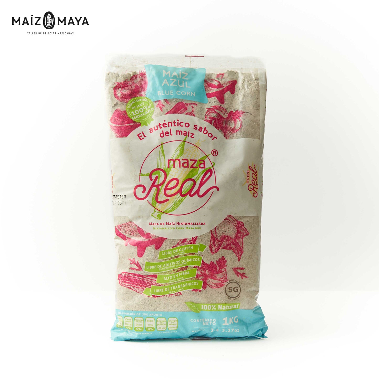 Harina de Maíz Azul Maza Real 1kg - Maíz Maya - Tortillas Maya