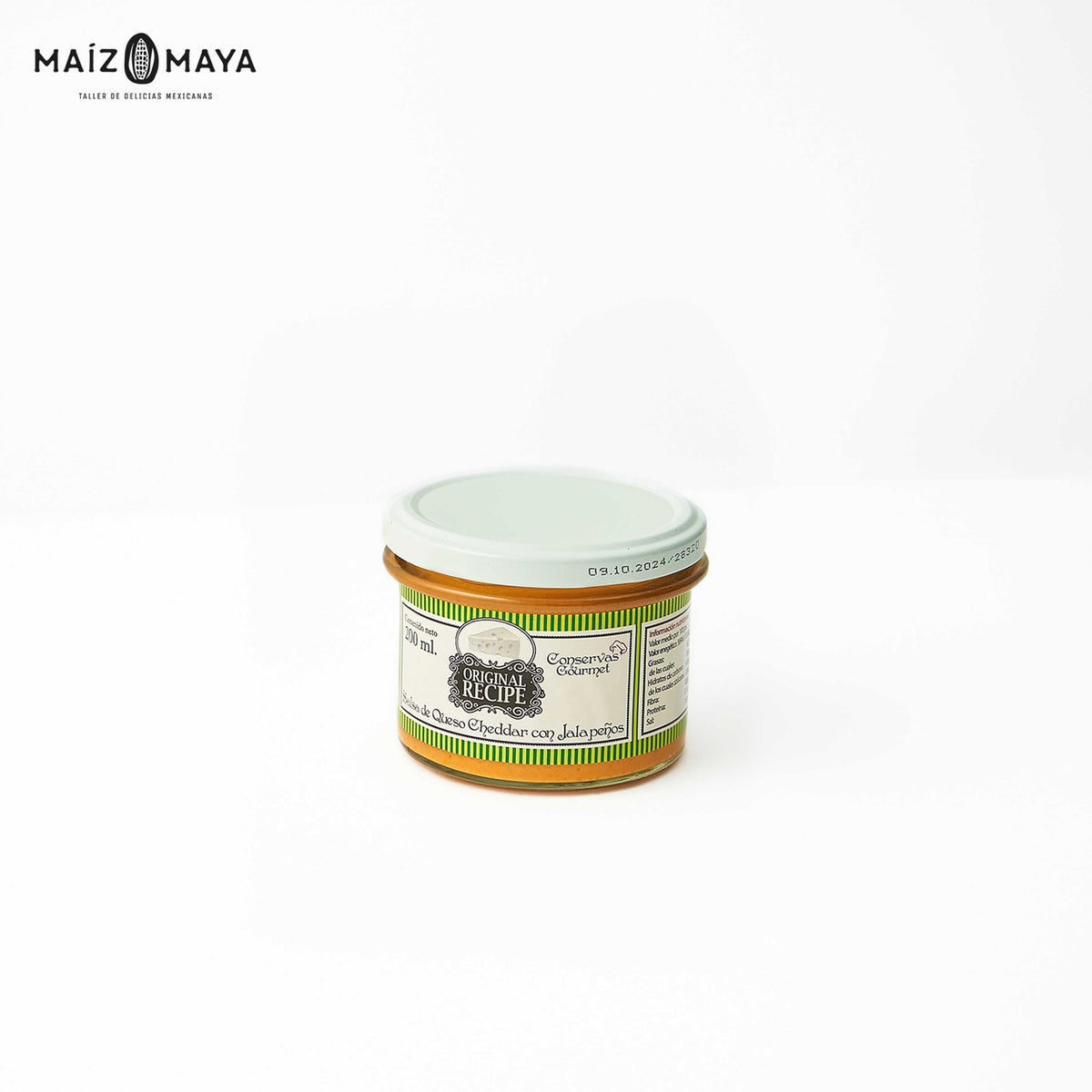 Salsa de Cheddar con Jalapeños Conservas Gourmet 200ml - Maíz Maya - Tortillas Maya