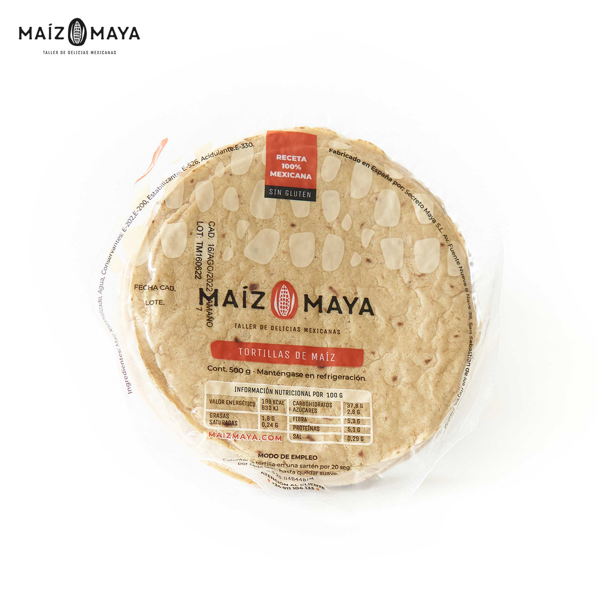 Tortillas de maíz blanco nixtamalizado (500gr)